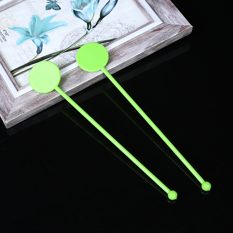 Bar Cocktail Drinks Mixing Rod White Plastic Drink Stir Swizzle Sticks Cocktail Stirring Stick With Customized Logo