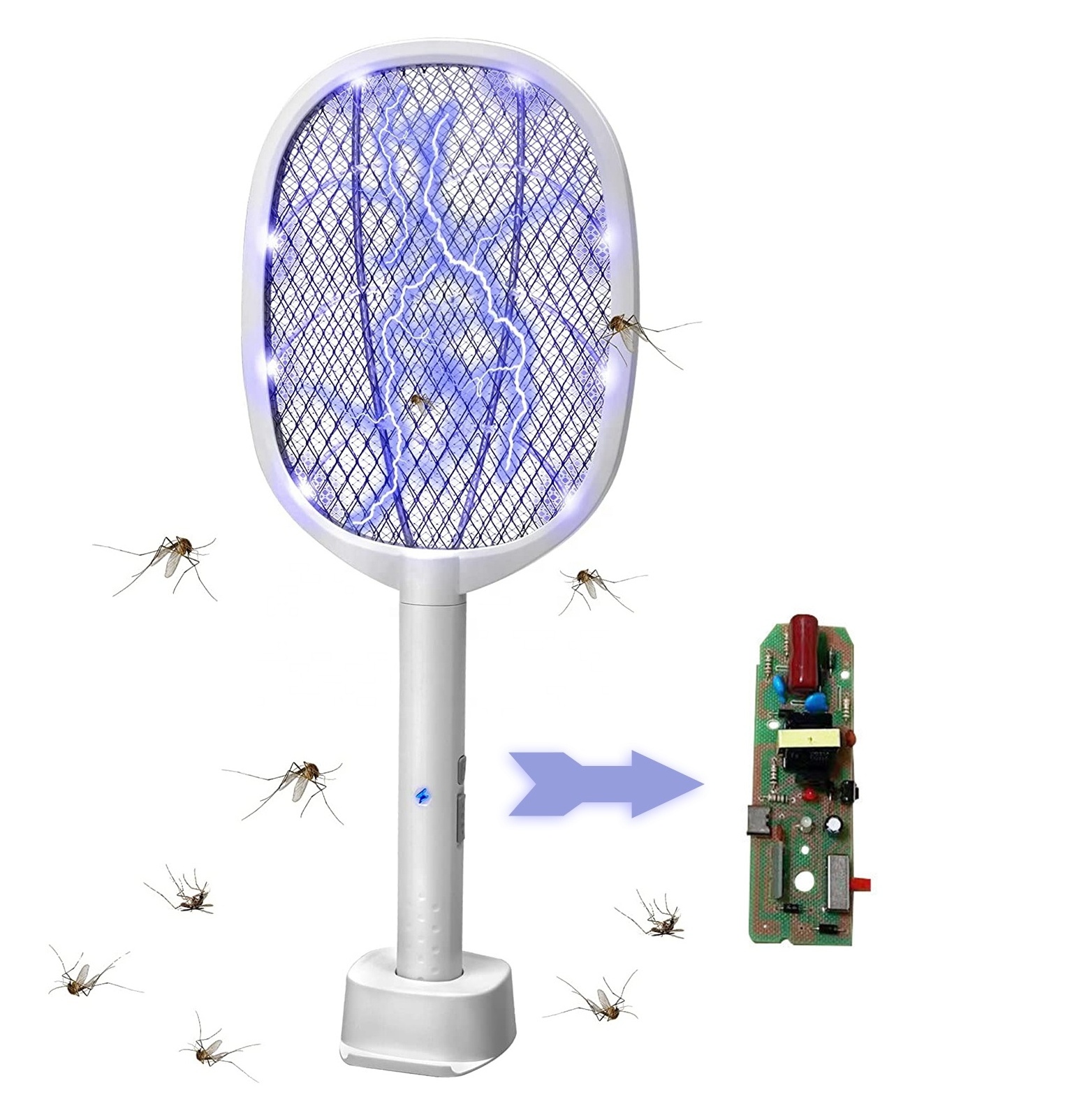 Bug Zapper Rechargeable Pcb Mosquito Killer Racket Electric For Pest Insect Control Mosquito Racket Pcb