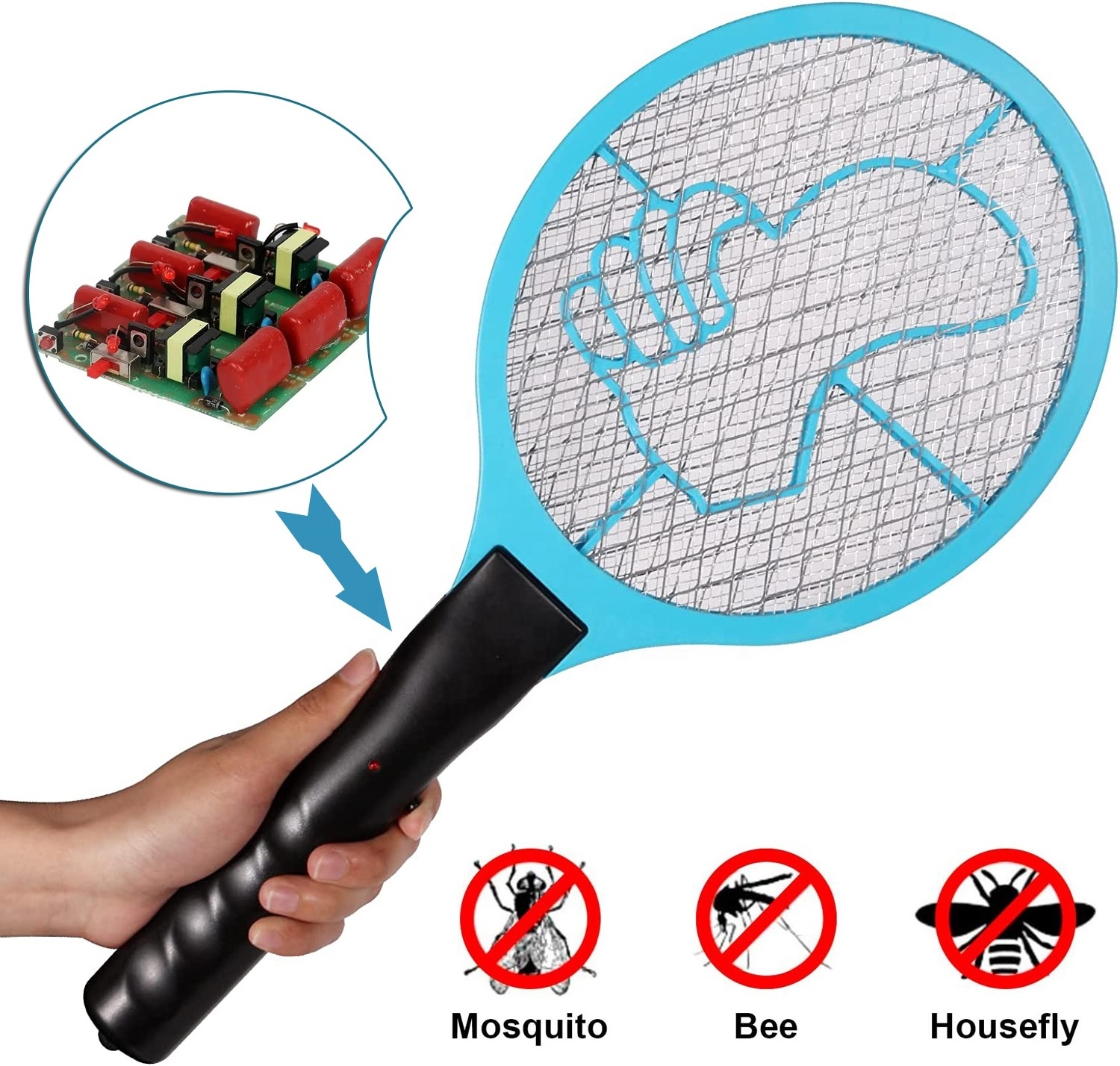 Wholesale Electric Mosquito Pcb Assembly Spare Part Mosquito Racket Rechargeable Bat Electric Mosquito Swatter Racket