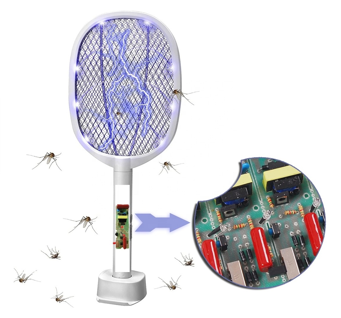 Wholesale Electric Mosquito Pcb Assembly Spare Part Mosquito Racket Rechargeable Bat Electric Mosquito Swatter Racket