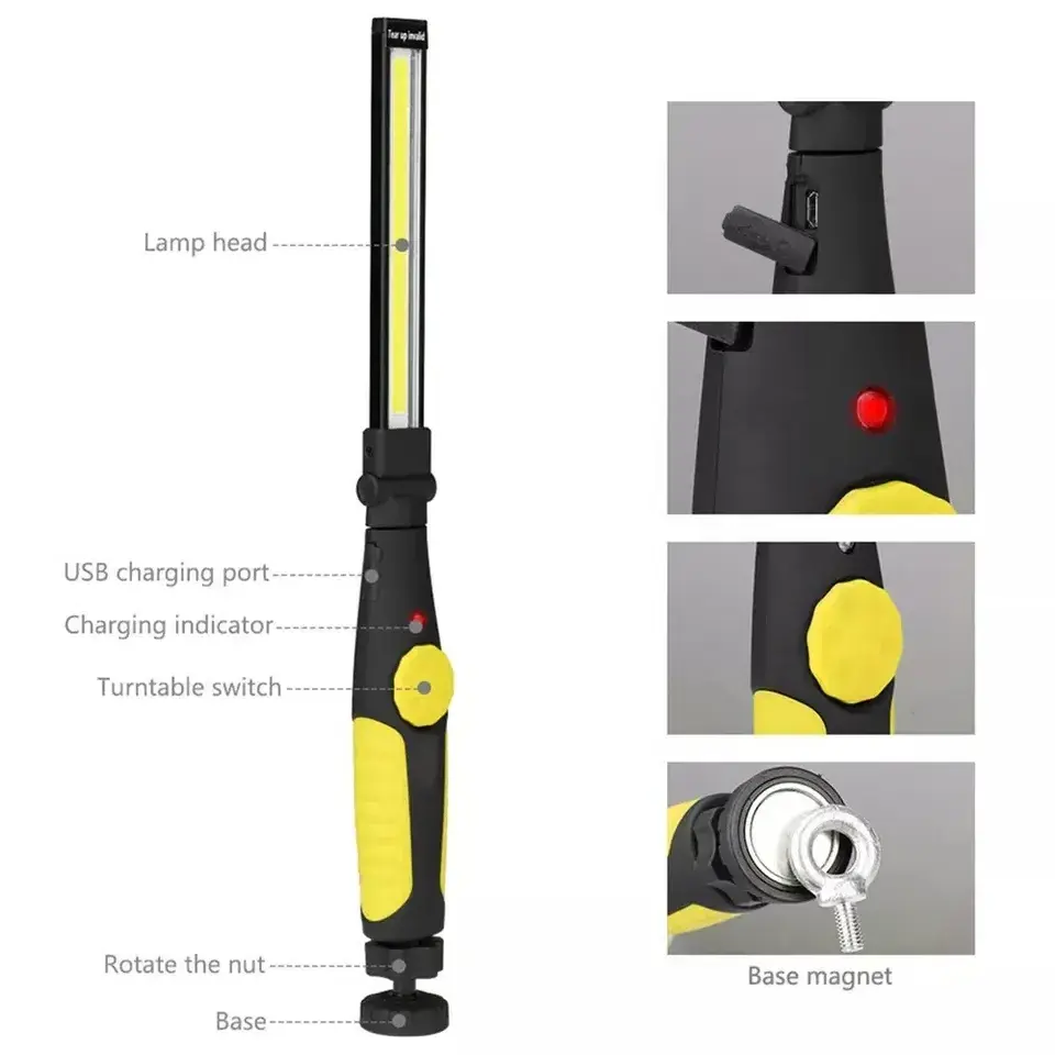 New 10W COB LED Camping Tent Lamp USB Rechargeable Flashlight Torch Magnetic Working Folding Hook Lights Outdoor Lantern