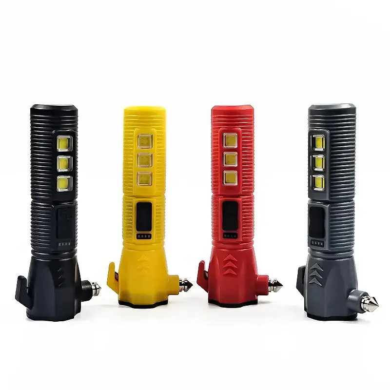 Outdoor Safety Hammer Flashlight LED Outdoor Multifunctional Work Light USB Car Strong Light Long Range Emergency Flashlight