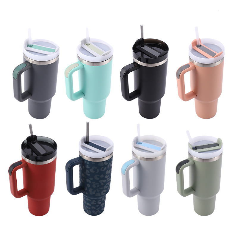 Double Walled Powder Coated Metal Tumblers Mugs Stainless Steel Cups Tumbler With Lid For Sublimation