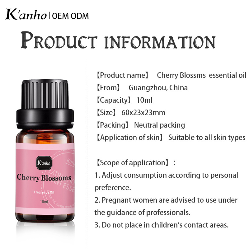 Kanho 10ml Cherry Blossom Oil Amazon Hotsale Flower Scent Diffuser Fragrance Oil OEM/OBM new