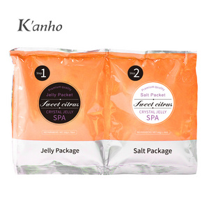 Kanho Sweet Citrus jelly spa Disposable Foot Herbal Skin Care Massage Exfoliating Bath Mud Soluble Salt Soak Sea Salt Scrub