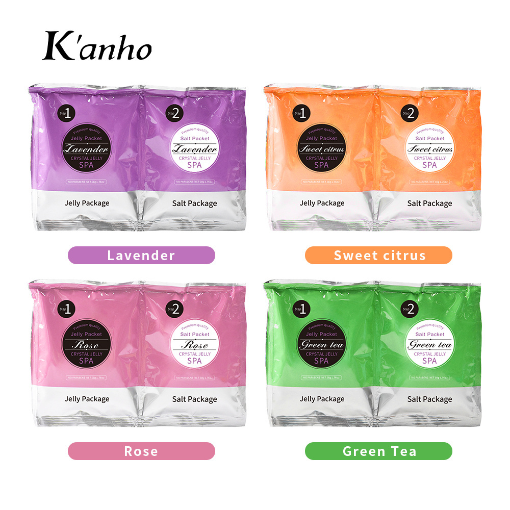 Kanho Main Rose jelly spa Disposable Foot Herbal Skin Care Massage Exfoliating Bath Salt Mud Soluble Jelly Salt Soak Sea Salt