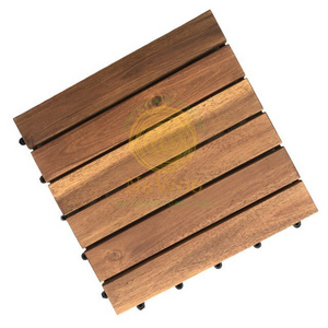 Nawoo - Acacia Wood Decking Tiles - Outdoor Flooring Parquet with Interlocking DIY Type for Balcony Garden made in Vietnam