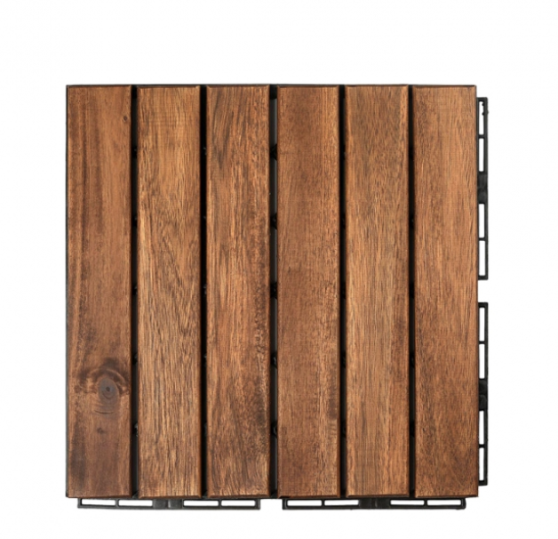 6-SLAT ACACIA WOODEN DECK TILE 300X300X19MM Cheap Price Low MOQ For Export High Quality Premium Wood Outdoor Decor POOL FLOOR