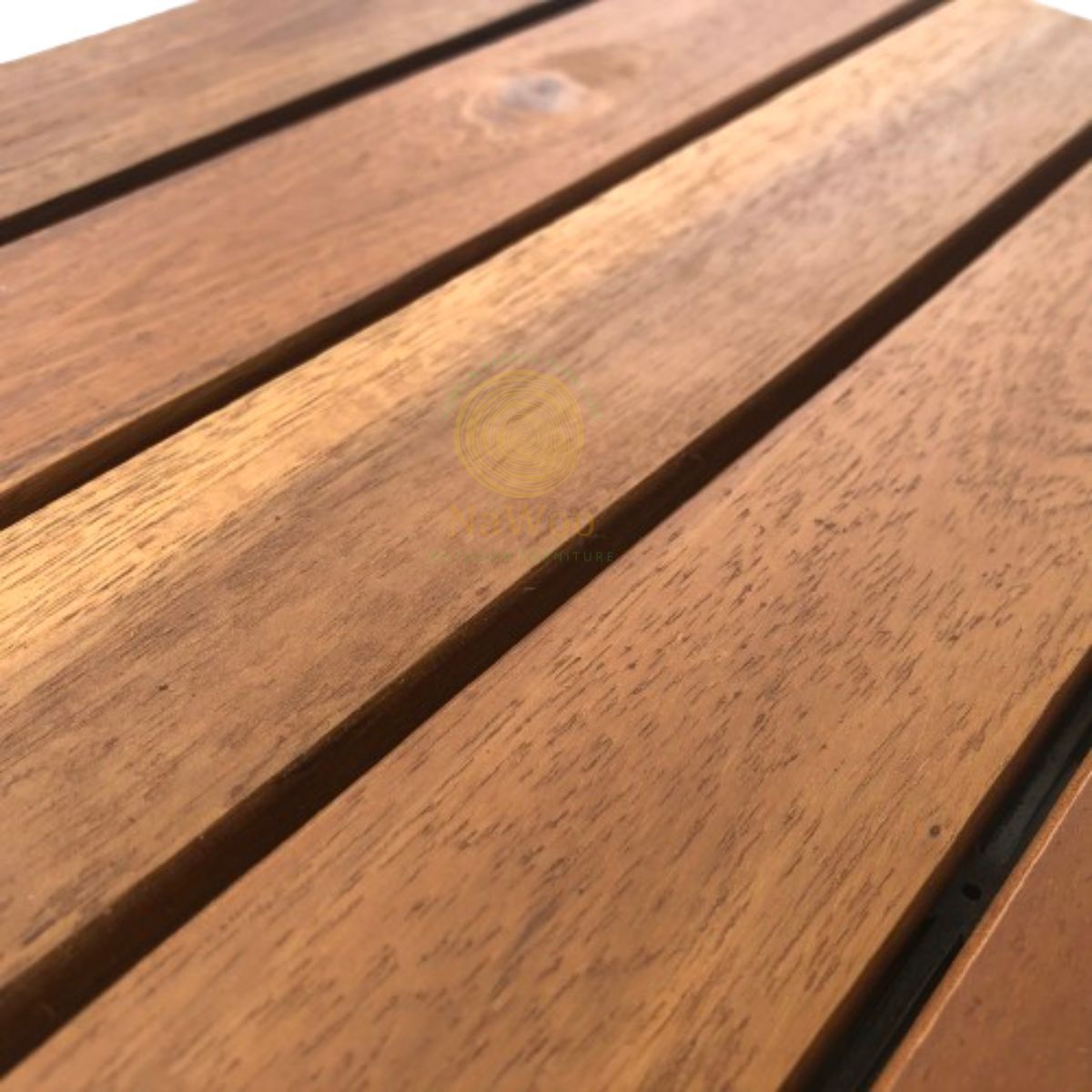 Nawoo - Acacia Solid Wood Decking Tiles 10 pieces/carton box Outdoor 6 slats Decking 24mm thick Interlocking Decking Tiles