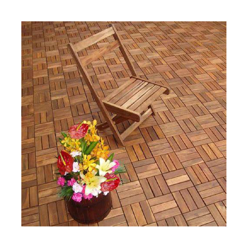 12-SLAT ACACIA WOODEN DECK TILE 300X300X24MM Outdoor Tiles OEM ODM Waterproof Hot Price For Export Low MOQ Best Quality