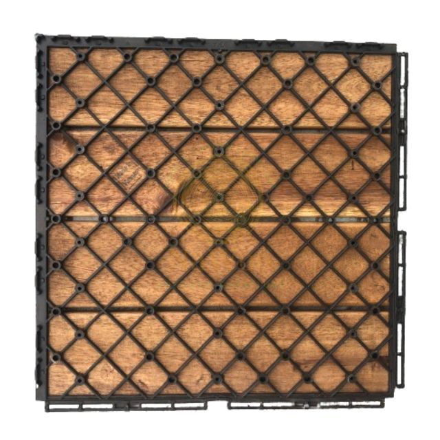 NAWOO WOODEN TILE FROM ACACIA DECKING TILES FOR FLOORING PATIO GARDEN SWIMMING POOL VARIOUS COLORS 4 SLATS WITH 19MM THICK