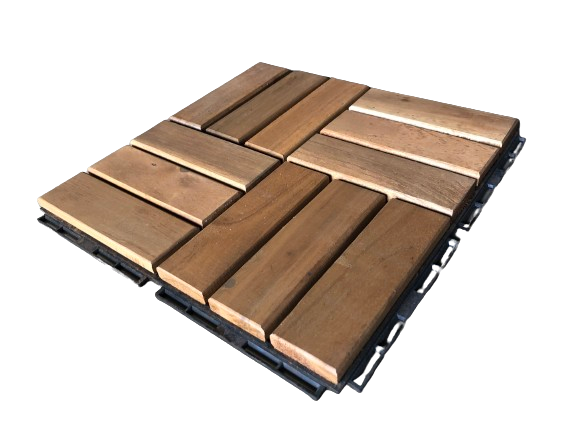 On Time Delivery Best Quality 12-Slat Acacia Solid Wooden Deck Tile 300x300mm Outdoor Tiles With Low MOQ Nawoo from Vietnam