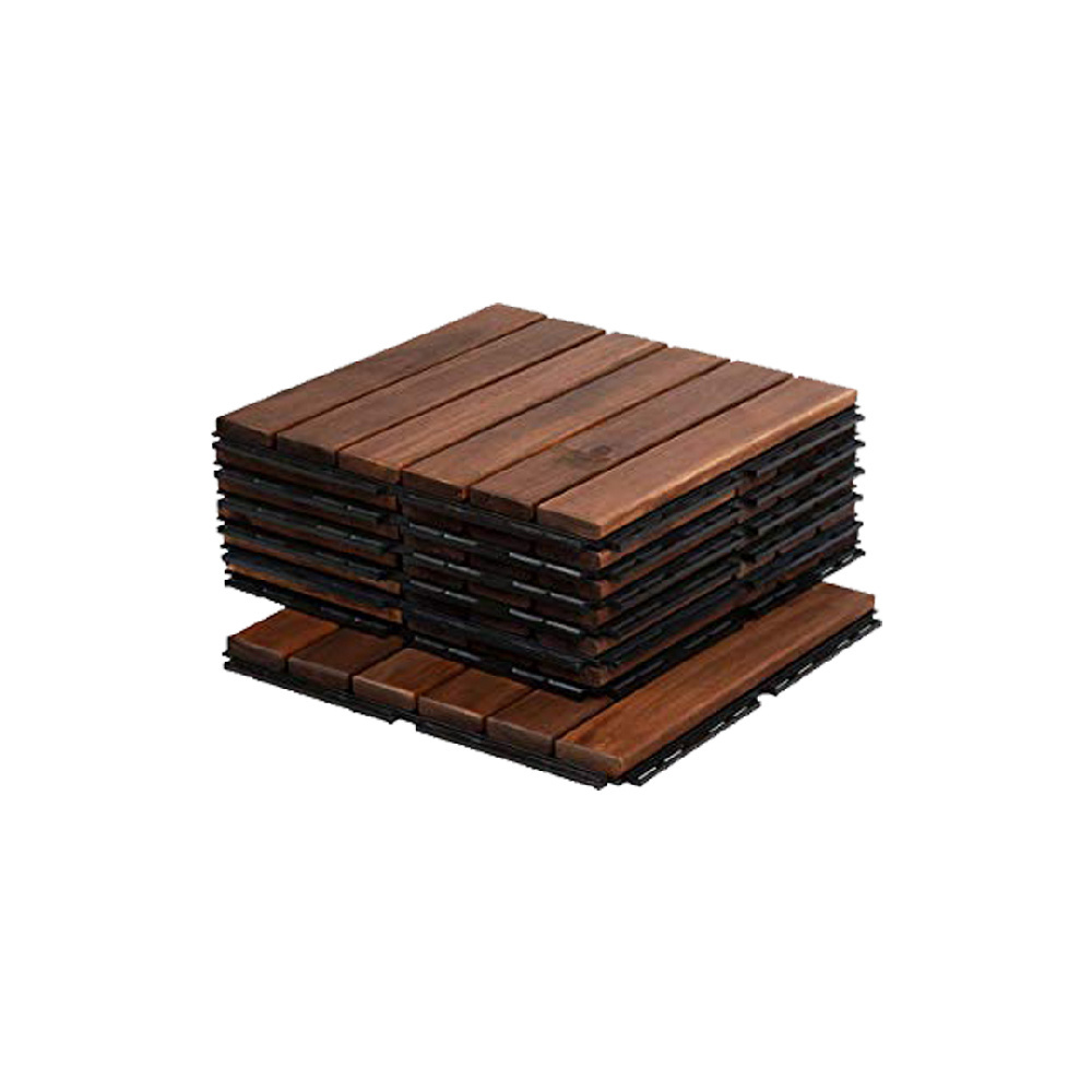 6-SLAT ACACIA WOODEN DECK TILE 300X300X19MM Cheap Price Low MOQ For Export High Quality Premium Wood Outdoor Decor