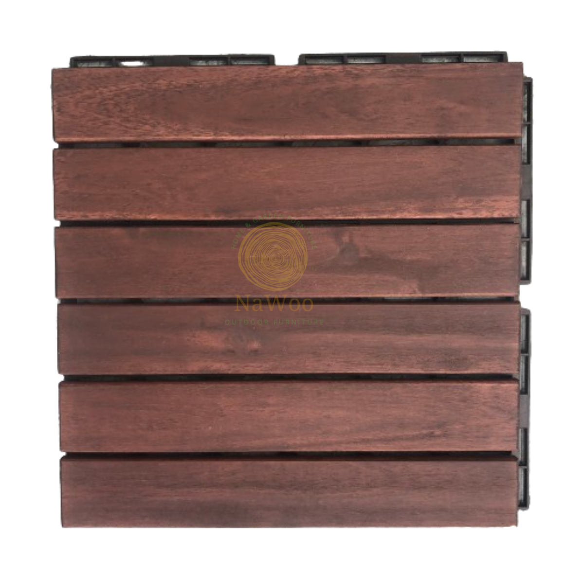 Best Quality 06-Slat Acacia Solid Wooden Interlocking Deck Tile 300x300x19 mm Outdoor Tiles With Low MOQ Nawoo from Vietnam