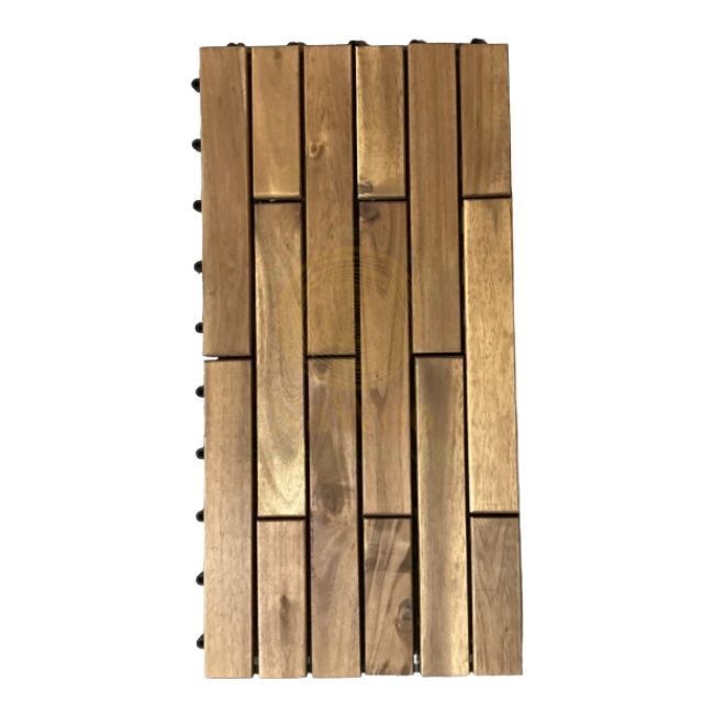 On Time Delivery Best Quality 15-Slat Acacia Solid Wooden Deck Tile 600x300mm Outdoor Tiles OEM With Low MOQ from Vietnam