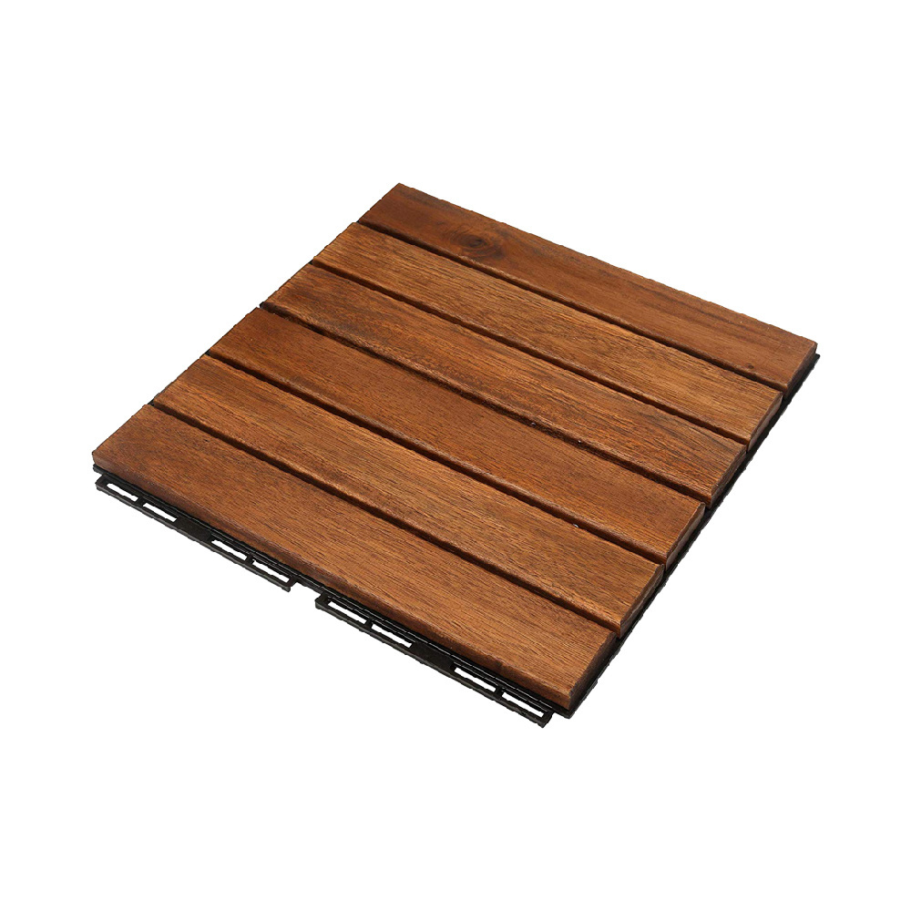 6-SLAT ACACIA WOODEN DECK TILE 300X300X19MM Cheap Price Low MOQ For Export High Quality Premium Wood Outdoor Decor