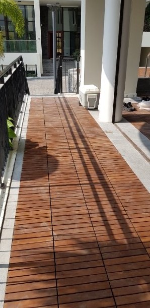 On Time Delivery Best Quality 6-Slat Acacia Solid Wooden Deck Tile 300x300x19mm Outdoor Tiles With Low MOQ Nawoo from Vietnam