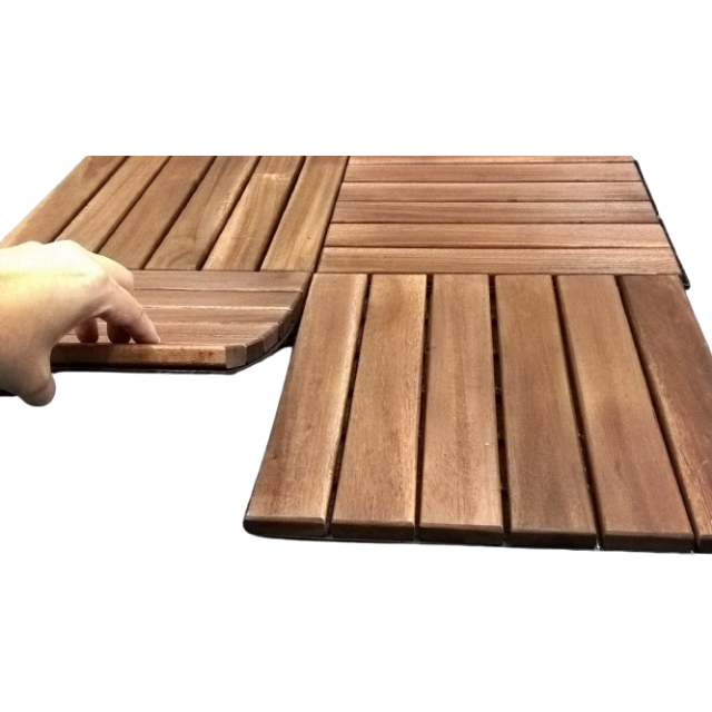 Special Offer Wooden Interlocking Deck Tiles DIY Decking Board T6A1 Easy Install Low Cost 300*300*19mm Nawoo Furniture