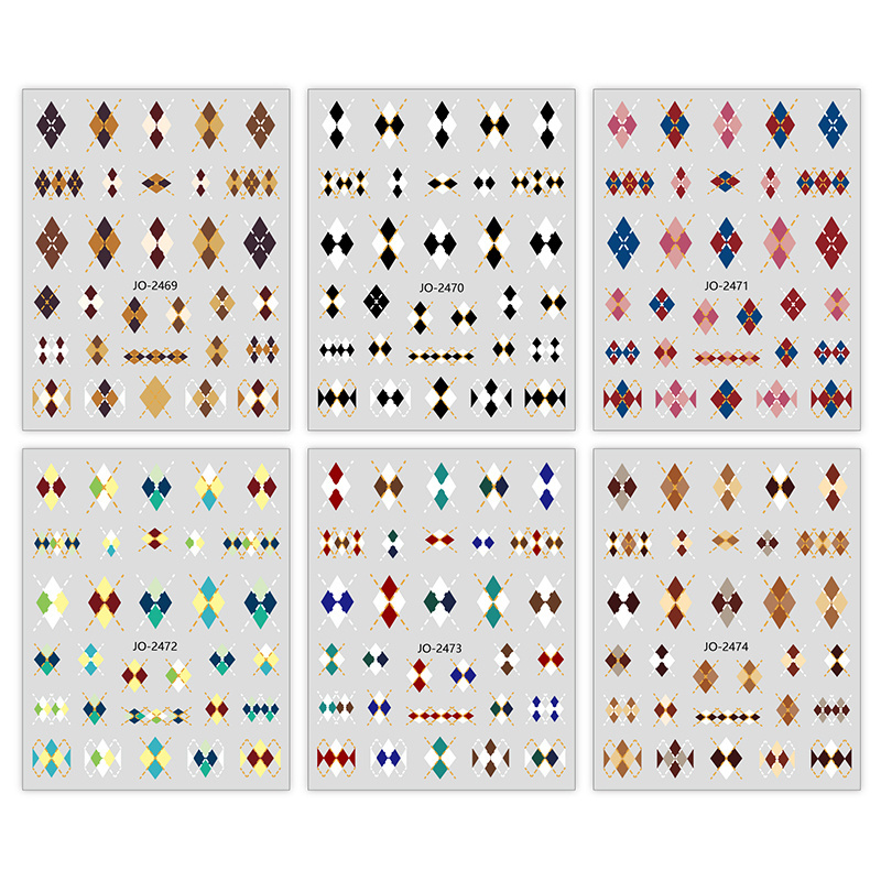 2023 New Diamond Shape Series Nail Stickers For Art Decoration Adhesive Nail Decals