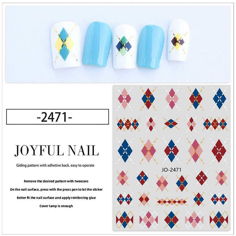 2023 New Diamond Shape Series Nail Stickers For Art Decoration Adhesive Nail Decals