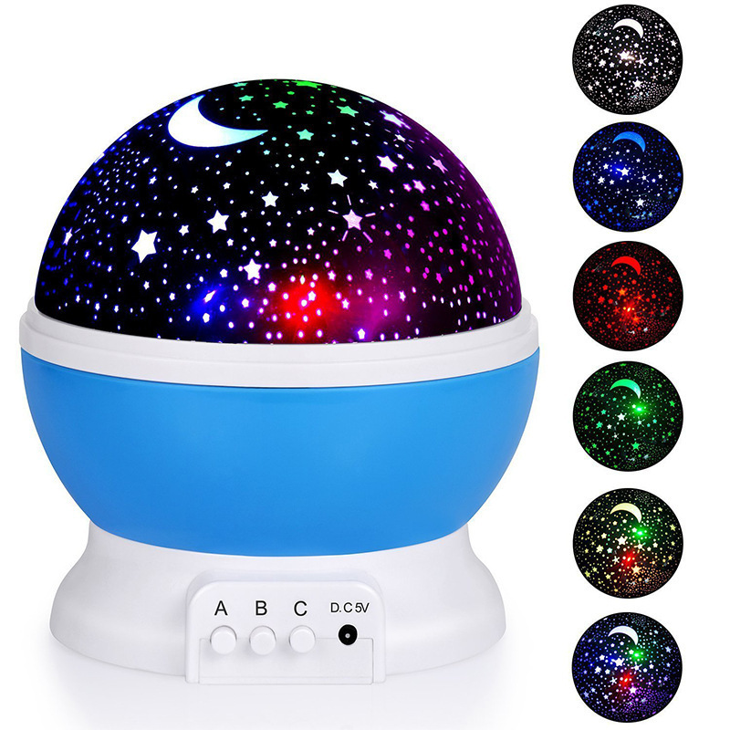 Kanlong Kids Bedroom Decoration 3D Lamparas Flashing Sky Moon Star Master Projector Night Light