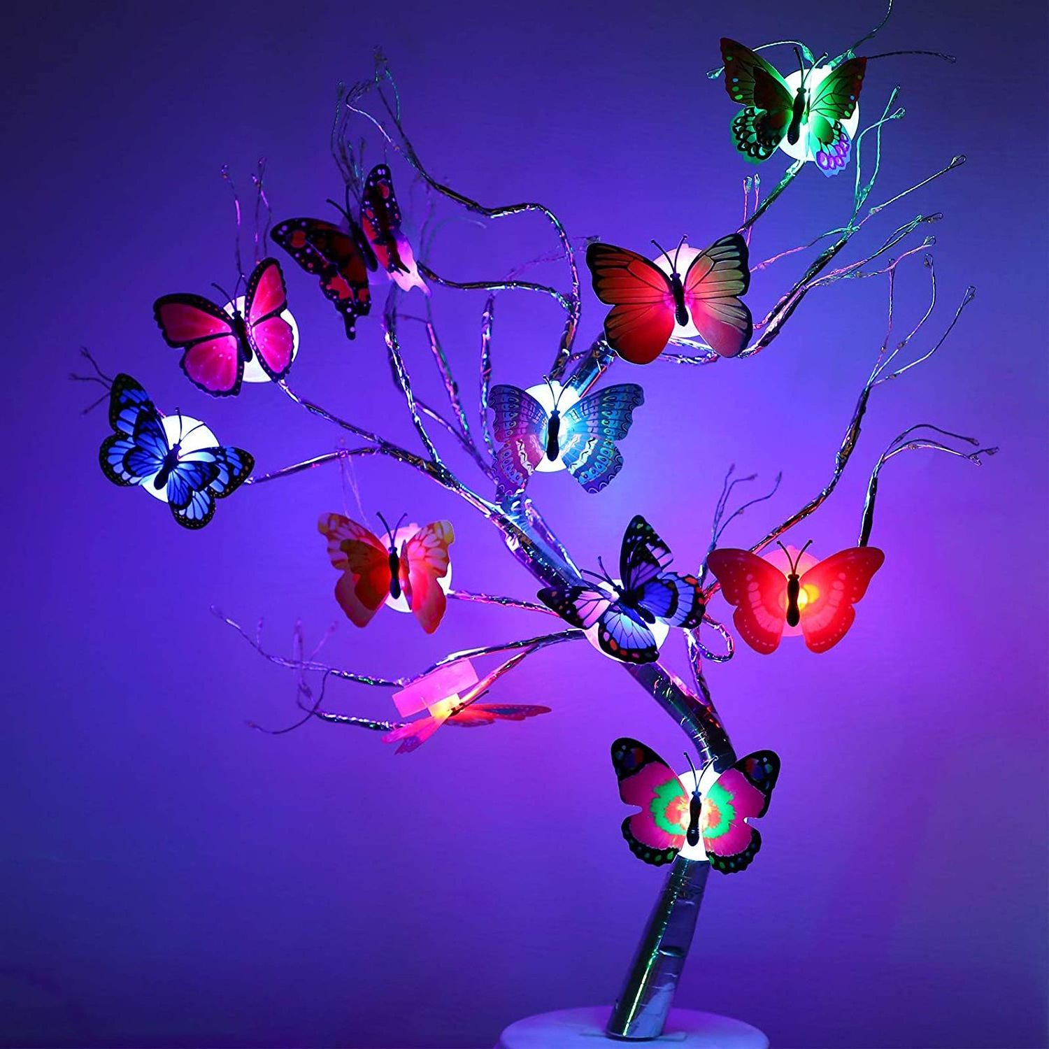 Butterfly Window Wall Lights LED Butterfly Night Lights Bedroom Decor Christmas Ornament Home Room Decoration