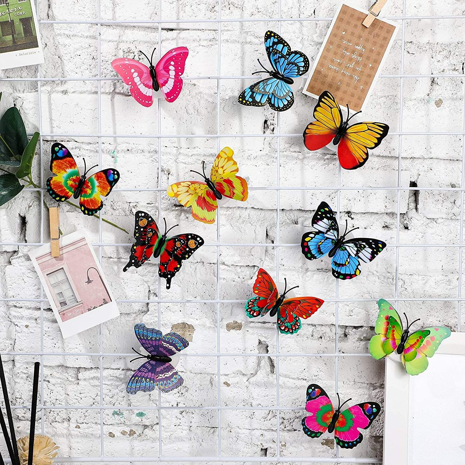 Butterfly Window Wall Lights LED Butterfly Night Lights Bedroom Decor Christmas Ornament Home Room Decoration