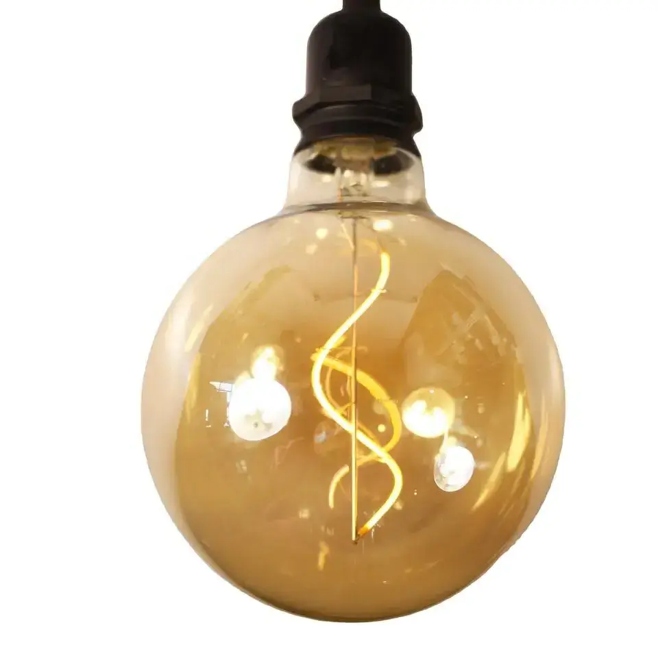 Kanlong Factory Price G95  Filament New Year Hanging Edison Light Bulbs Decorative Soft Filament LED spiral curved led Lamp Bulb