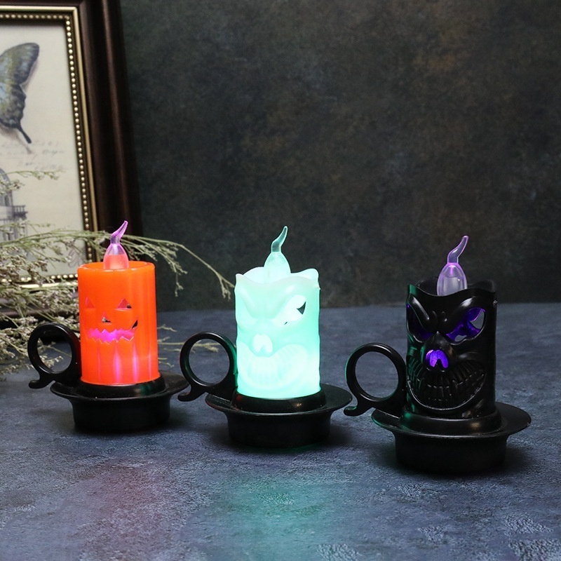 Kanlong Halloween Decoration Candle Cup Candle Light LED Halloween Horror Decoration Small pumpkin light