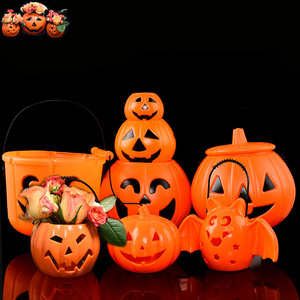 Halloween pumpkin lantern decoration bar night field kindergarten children candy bucket pumpkin bucket light