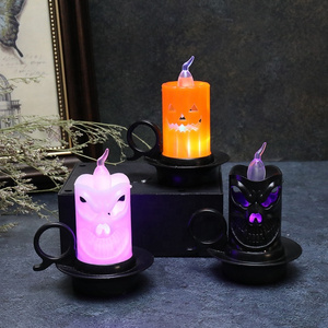 Kanlong Halloween Decoration Candle Cup Candle Light LED Halloween Horror Decoration Small pumpkin light