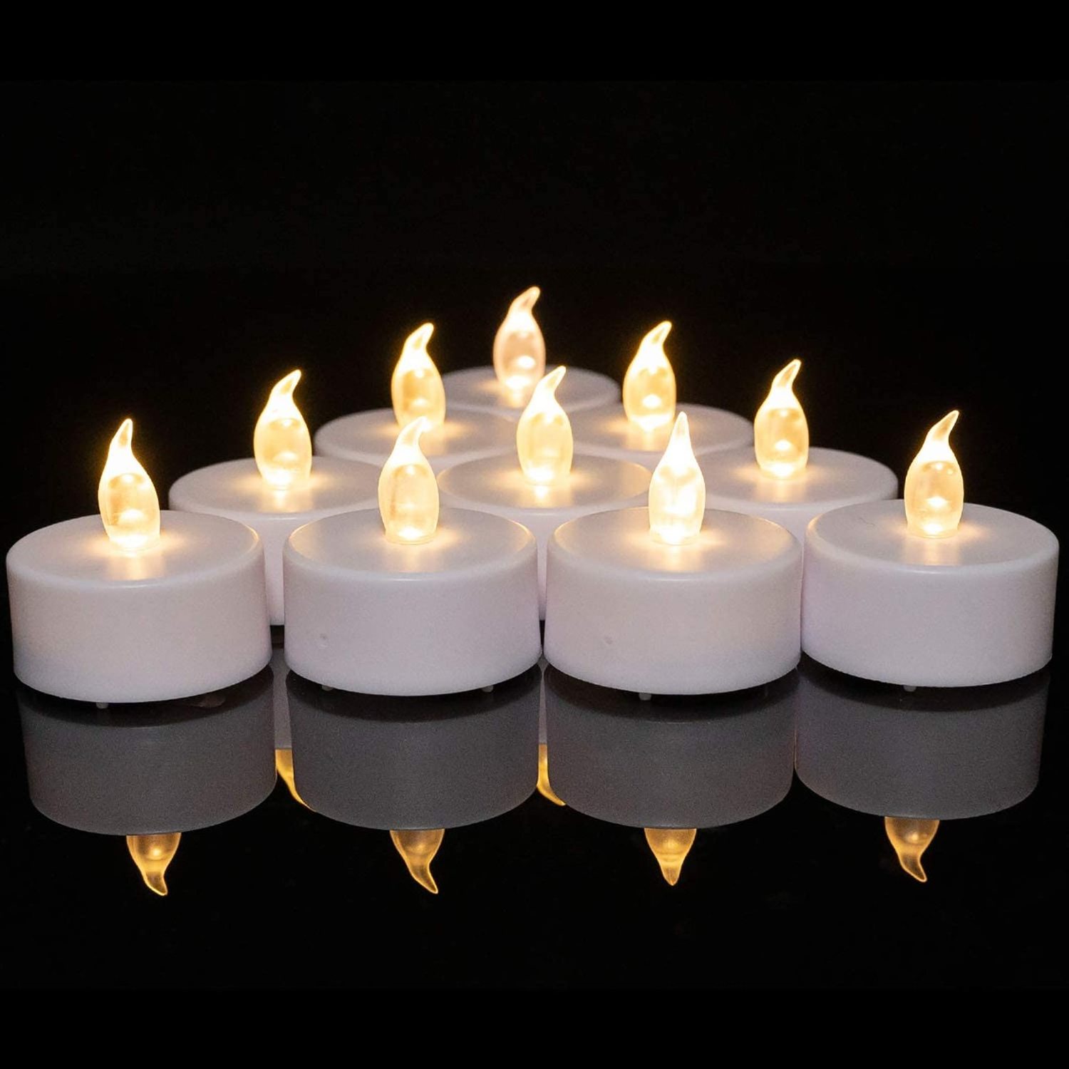 Kanlong Battery Operated set of 24 flame effect mini led candle night party home decoration led tea light