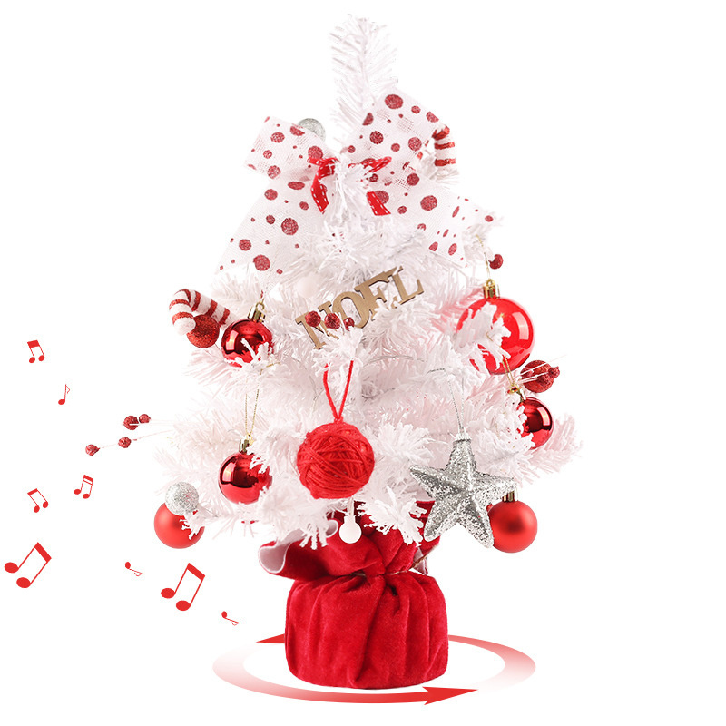 Kanlong 2024 new style christmas decoration red balls table home decor christmas decoration tree sets with snow color