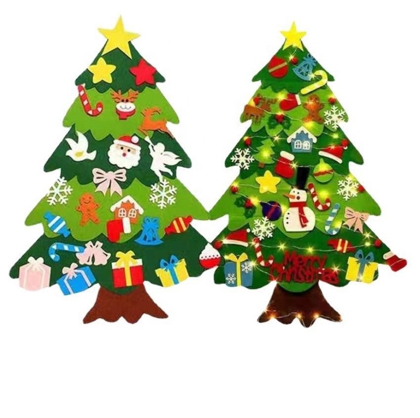 Wall Hanging DIY Home Decoration 3D Felt Craft Kits Christmas Tree Set for Children Kids merry christmas