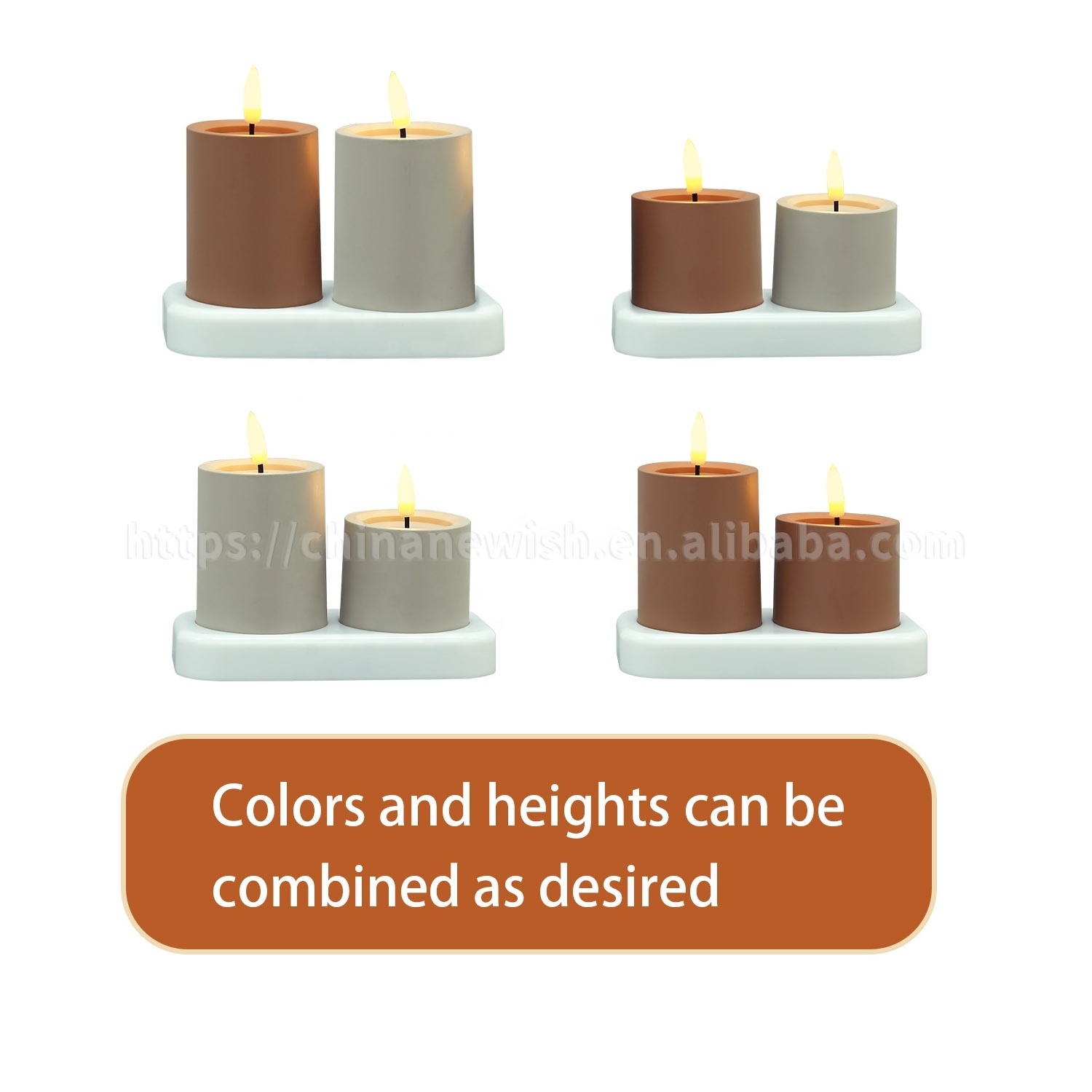 Kanlong new develop plastic led pillar candles light indoor Li battery powered USB charge rechargeable led candles