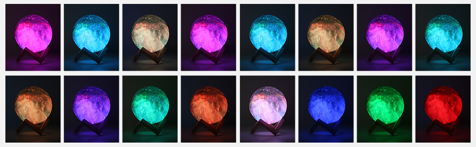 Rgb Colour Changing Planet Moon Lamp Touch Control Brightness Christmas 3d Night Light For Home Decor