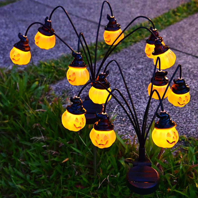 Kanlong led solar pumpkin Outdoor simulation 6 eyeball lights Halloween solar stake garden lights