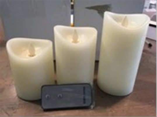 Newish Flat Wave Diameter 7.5 cm Ivory Swing Flame Flicking Wax Candles Remote Control 2AA Battery Operated Candle Light