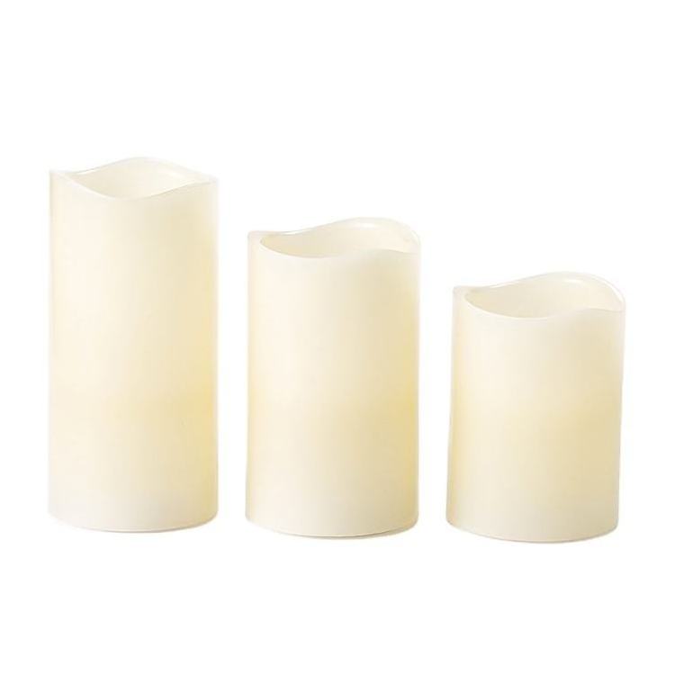 Newish Flat Wave Diameter 7.5 cm Ivory Swing Flame Flicking Wax Candles Remote Control 2AA Battery Operated Candle Light