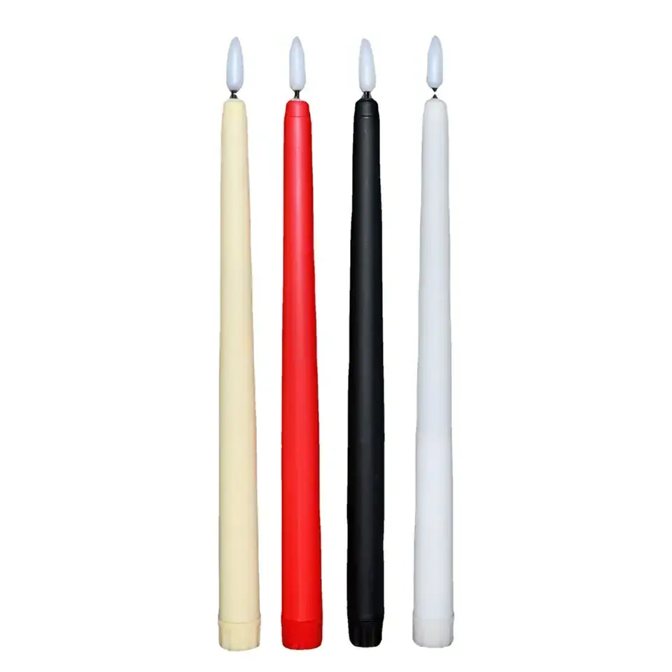 Smart Custom white Tapered LED Candle with timer wedding holiday decoration Led lights flameless led taper candles party decor