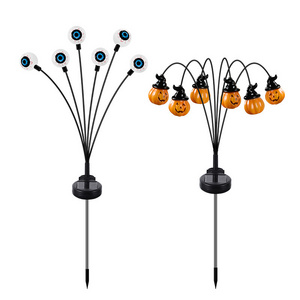 Kanlong led solar pumpkin Outdoor simulation 6 eyeball lights Halloween solar stake garden lights