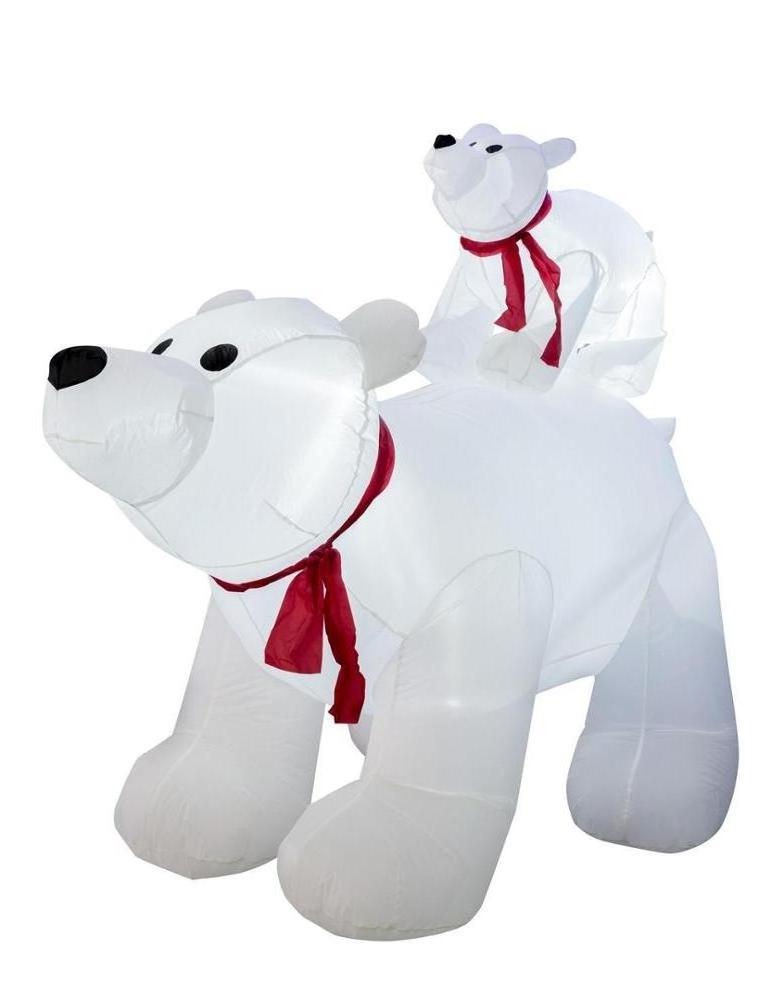 Newish high quality outdoor decorative giant inflatable polar bear with light christmas decoration