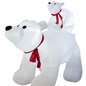 Newish high quality outdoor decorative giant inflatable polar bear with light christmas decoration