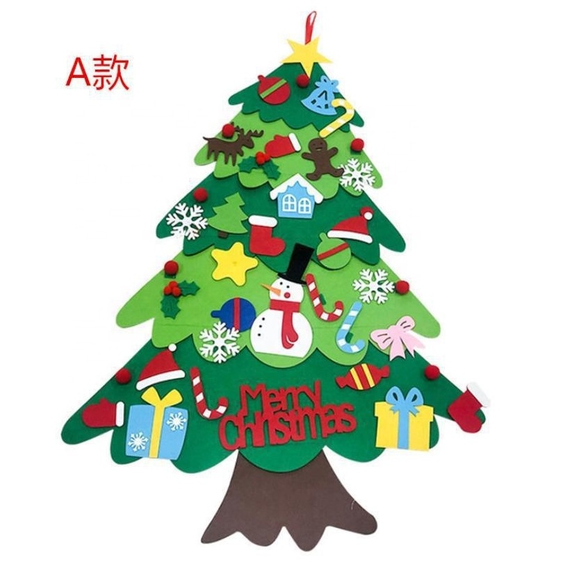 Wall Hanging DIY Home Decoration 3D Felt Craft Kits Christmas Tree Set for Children Kids merry christmas