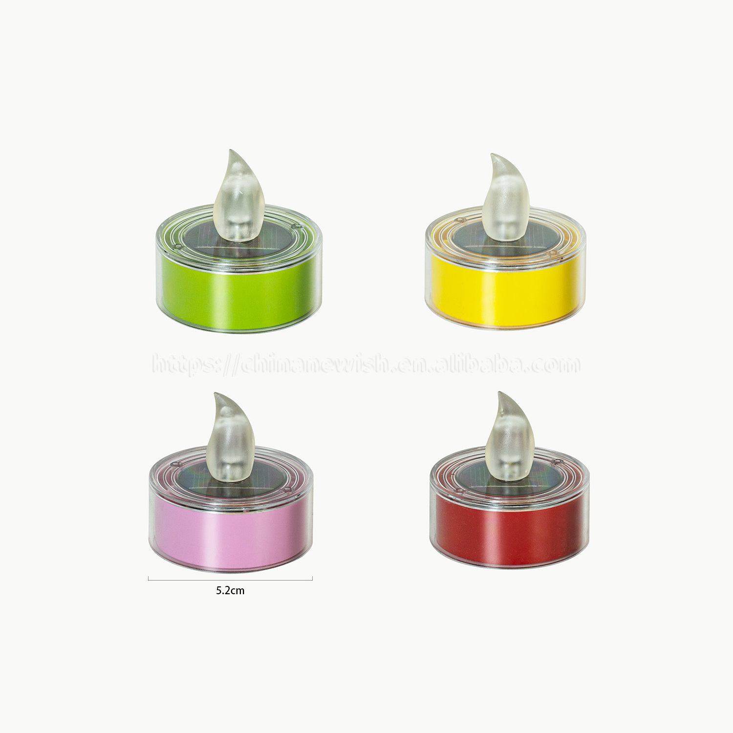 Newish New Arrival Colorful S/4 PCS Plastic Flameless Tea Light with Solar Panel Outdoor Garden Yard Decoration Lights