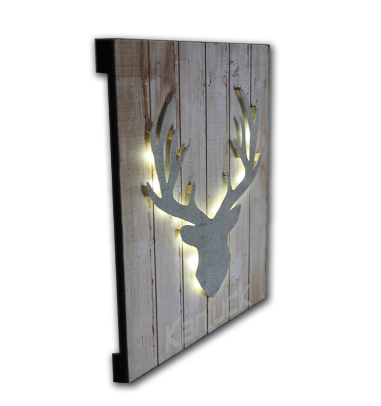 Printed Wood Art with LED Lights for Christmas Decoration