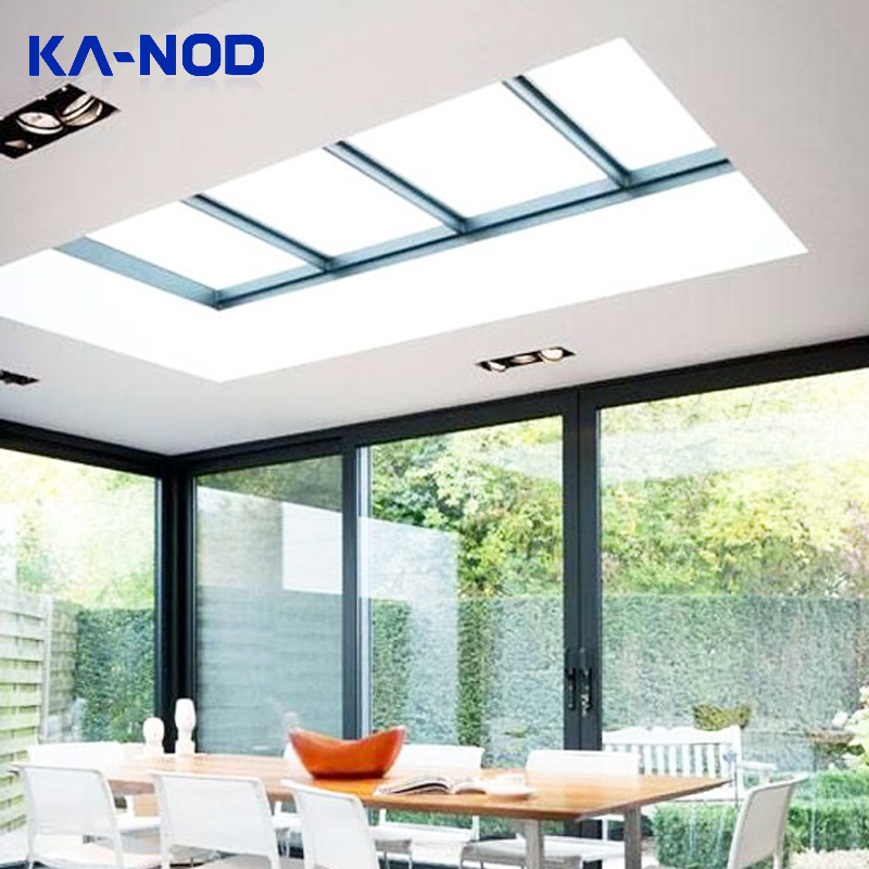 FVertical Chain Aluminum Laminated Glass Skylight Electric Rain Sun Roof Skylight Window