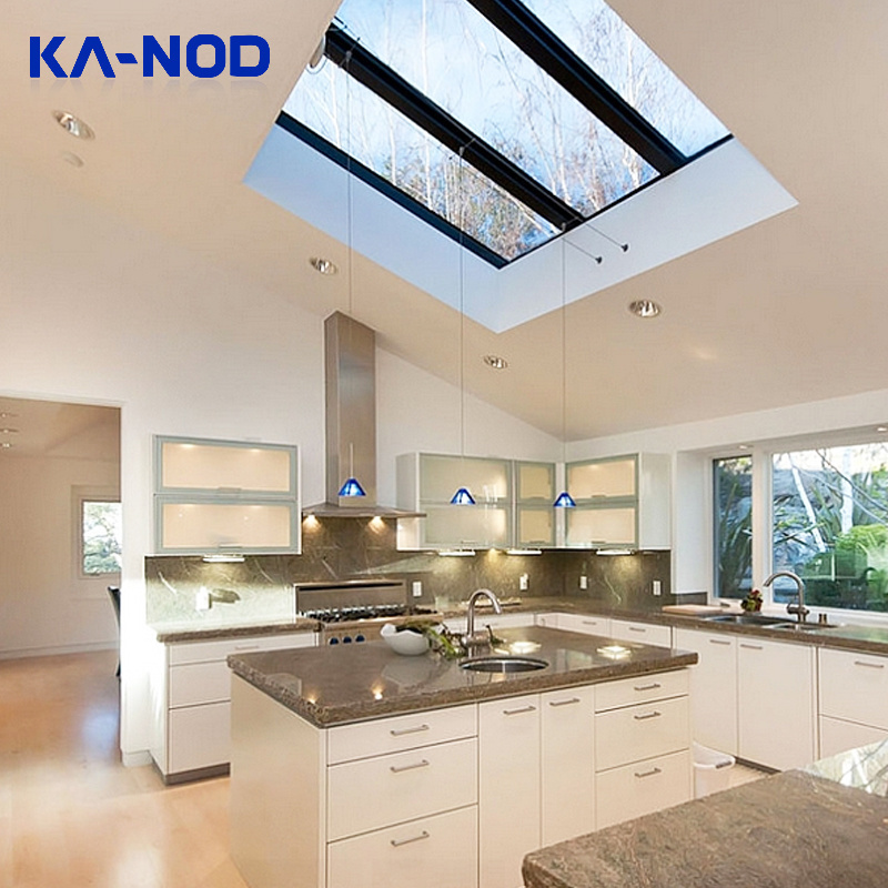 Glazing Motorised Automatic Retractable Open Air Aluminium Glass Sliding Roof Rooflight Smart Aluminum Skylight Window