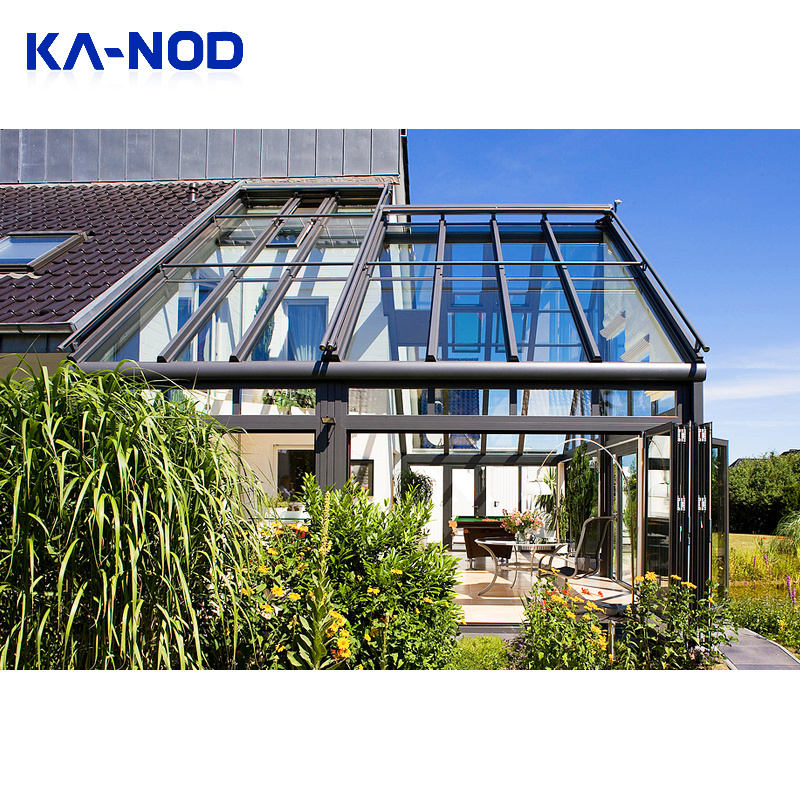 Modern Outdoor Aluminium border Sunrooms Glass Houses For Balcony Aluminum Frame Free Standing Prefab Sunroom