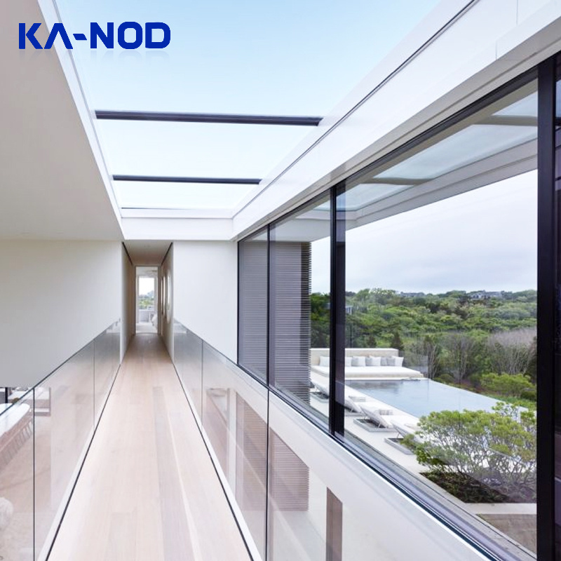 KANOD Motorised Automatic Retractable Open Air Aluminium Glass Sliding Roof Rooflight Smart Aluminum Glazing Skylight Window